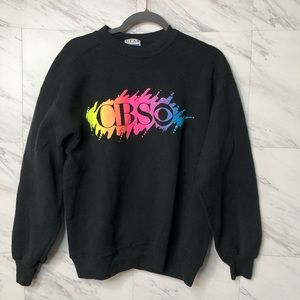 Vintage GEAR CBS-Eye Logo Black Sweatshirt Size Large